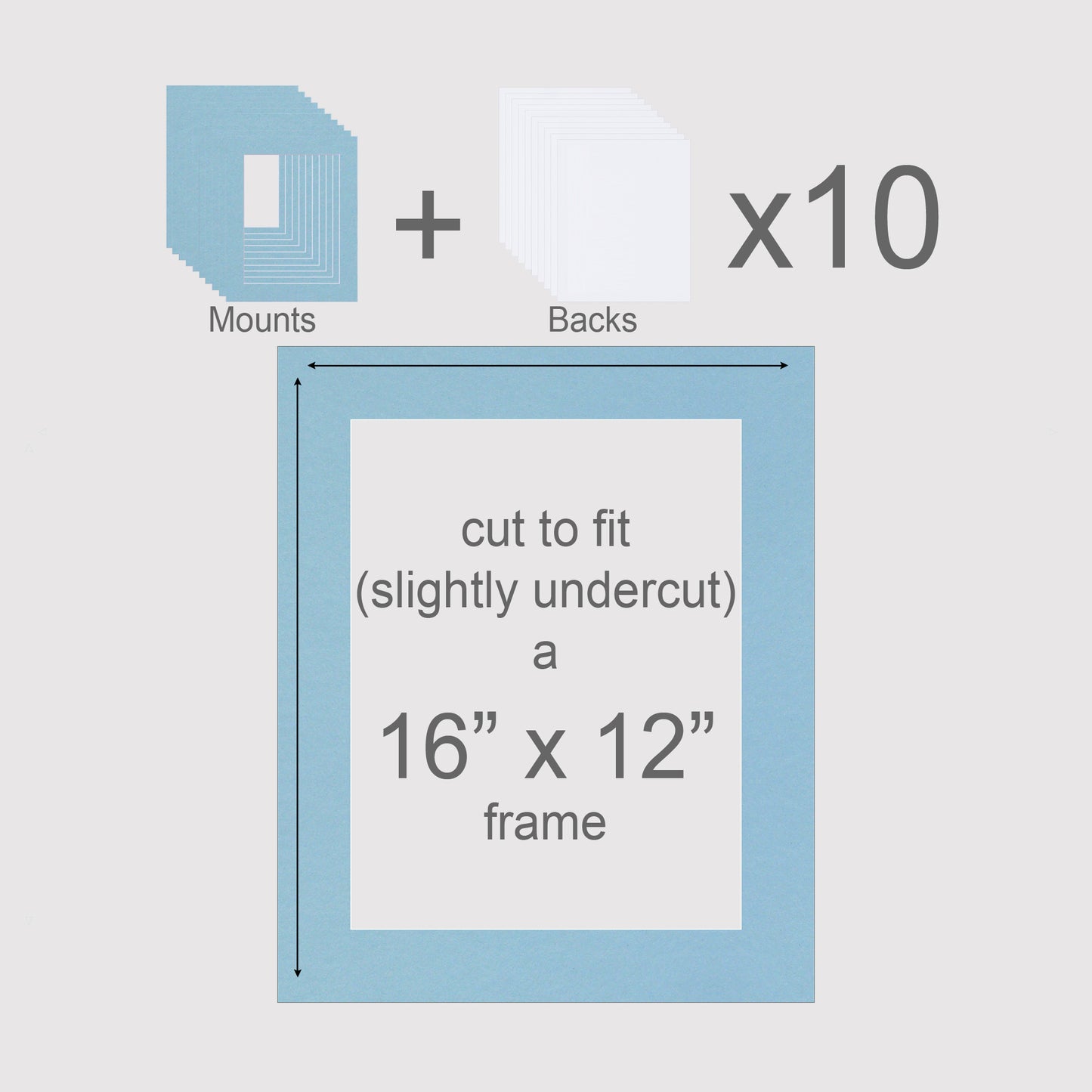 16 X 12 inch, Mounts & Backs, Pack of 10