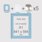 A1, 841 x 594 mm, Mounts, Backs, & Bags, Pack of 5