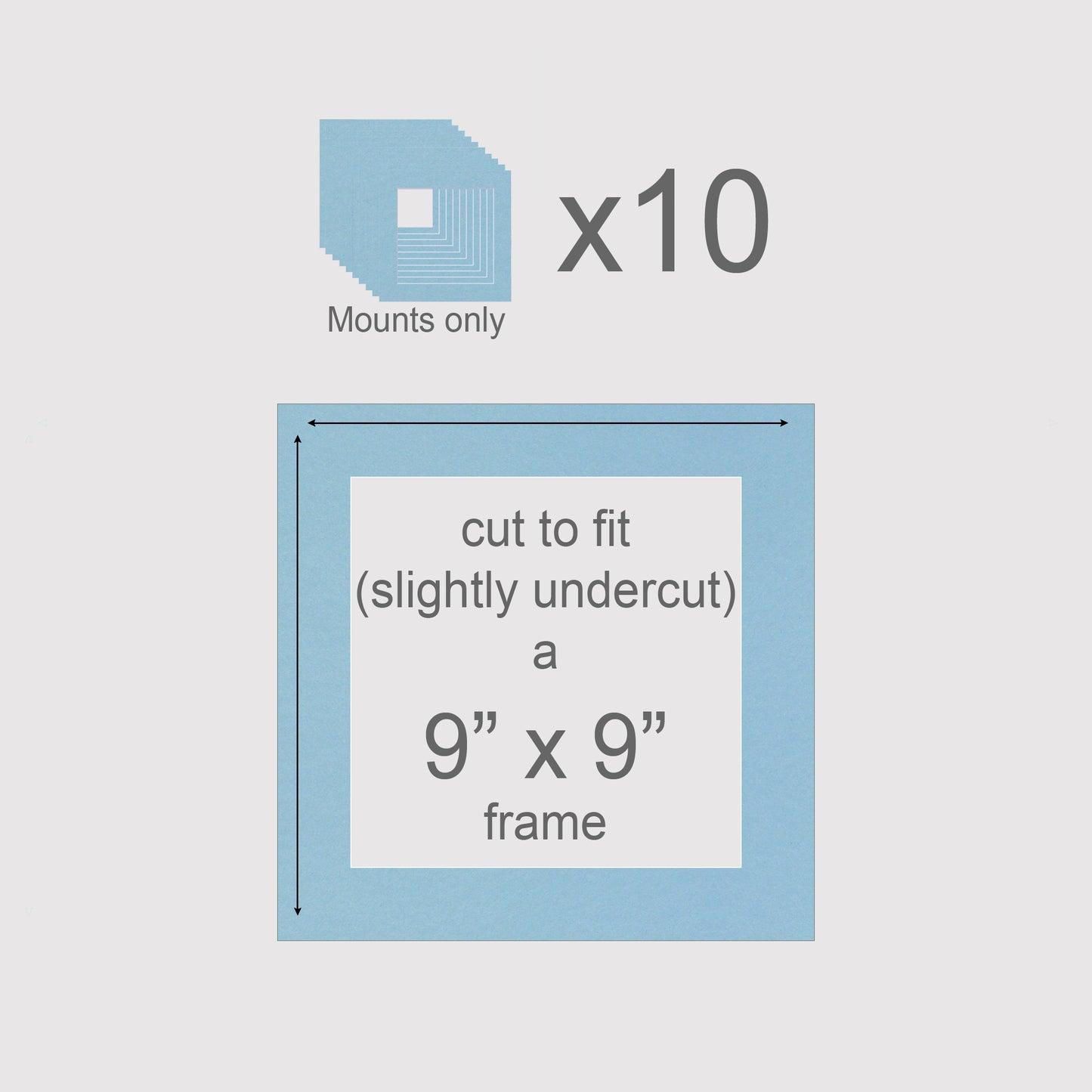 9 X 9 inch, Mounts only, Pack of 10