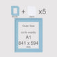 A1, 841 x 594 mm, Mounts & Backs, Pack of 5
