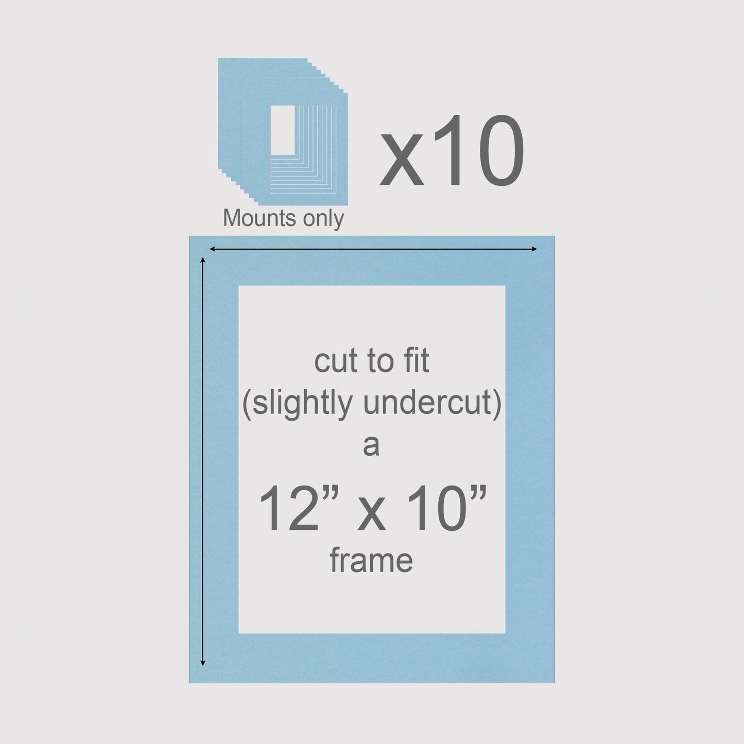 12 X 10 inch, Mounts only, Pack of 10