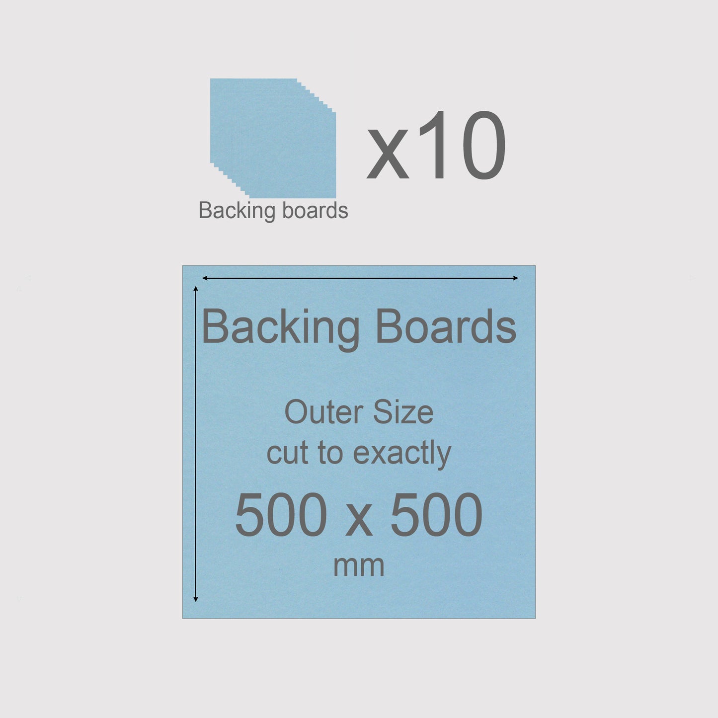 500 x 500 mm, Mountboard Backs for Picture Mounts