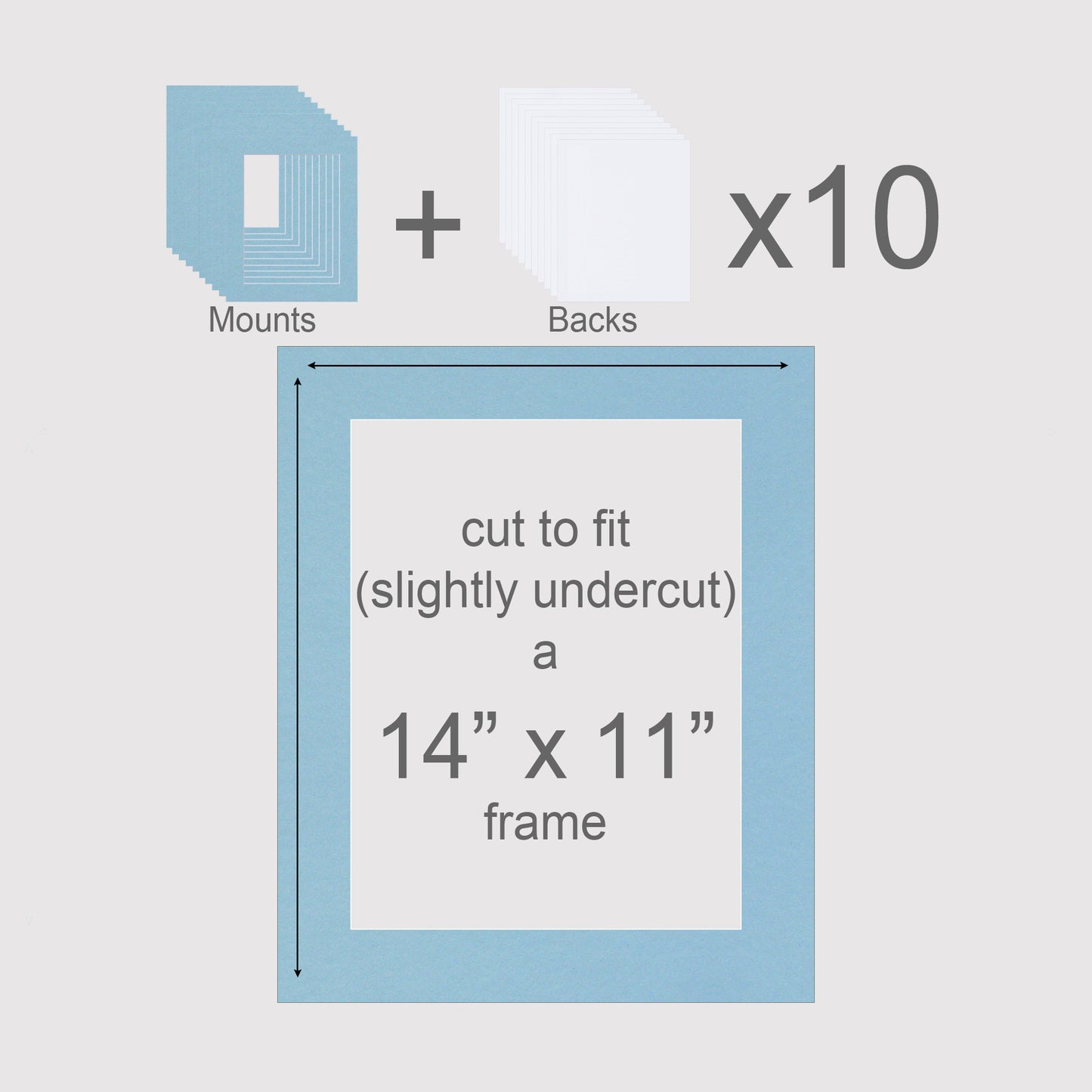 14 X 11 inch, Mounts & Backs, Pack of 10