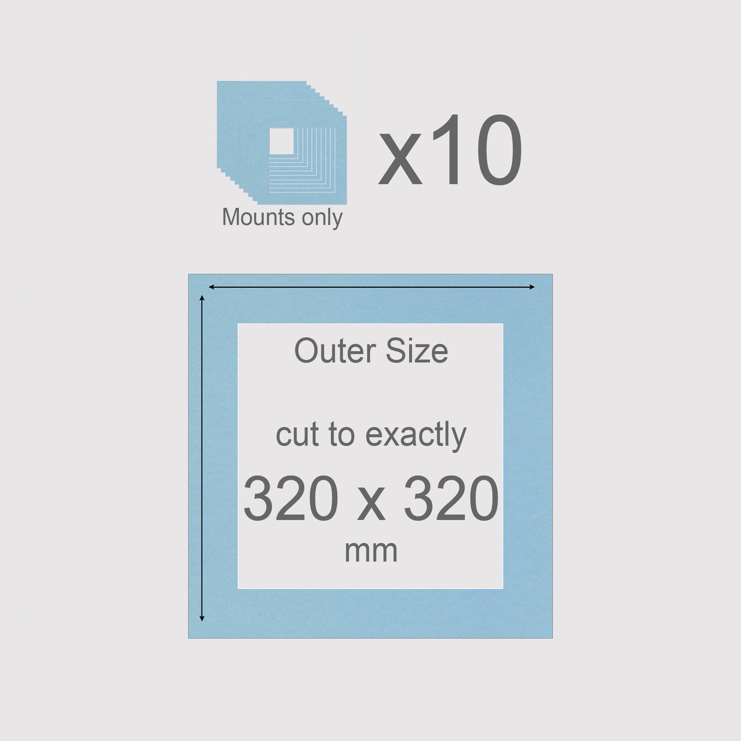 320 x 320 mm, Mounts only, Pack of 10