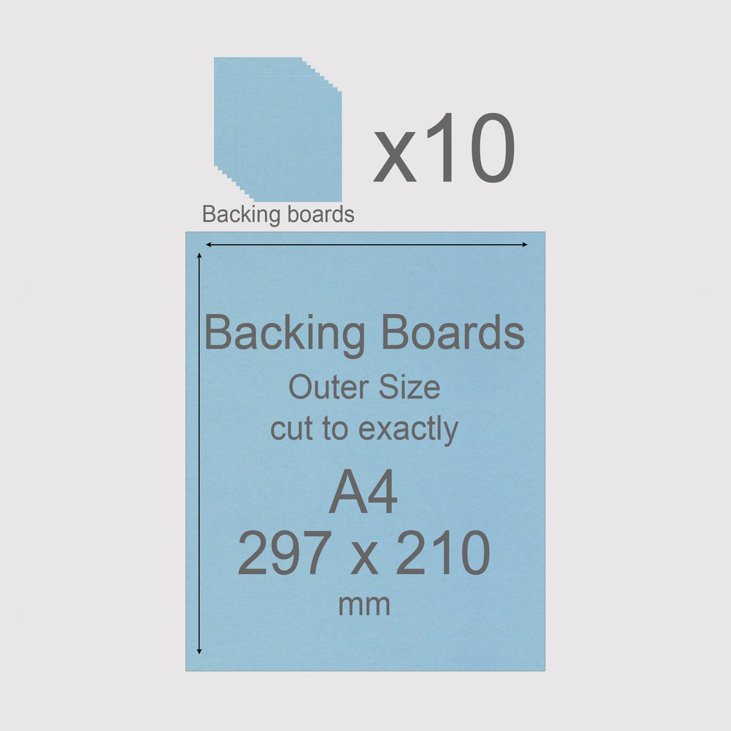 A4, 297 x 210 mm, Mountboard Backs for Picture Mounts