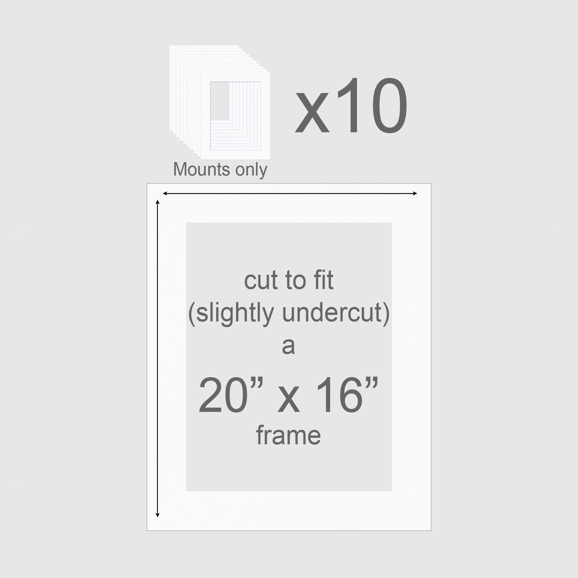 Pack of 10 mounts, 20 x 16, Minuet